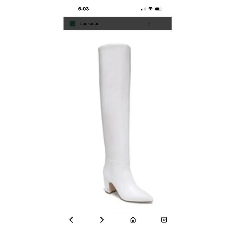 Sam Edelman Hutton White Knee High Leather Boots Woman’s 9